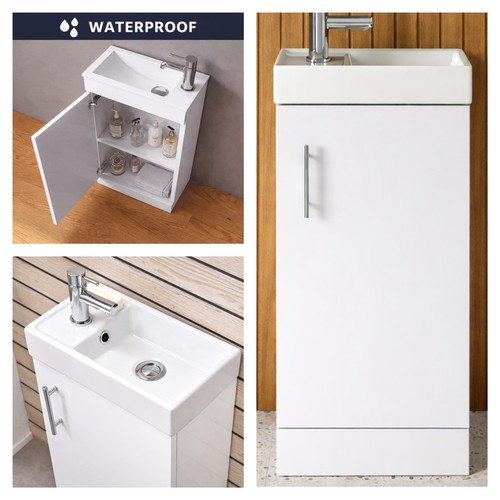 White bathroom vanity unit - bathroom,
