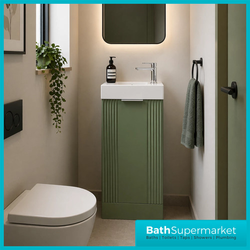 400mm satin green vanity - satin,