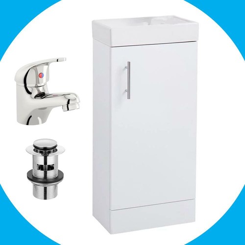 White 400mm single door - white,